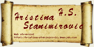 Hristina Stanimirović vizit kartica